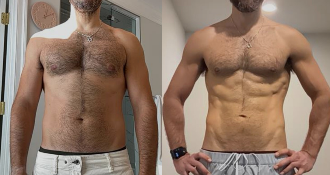 Zach's before and after transformation