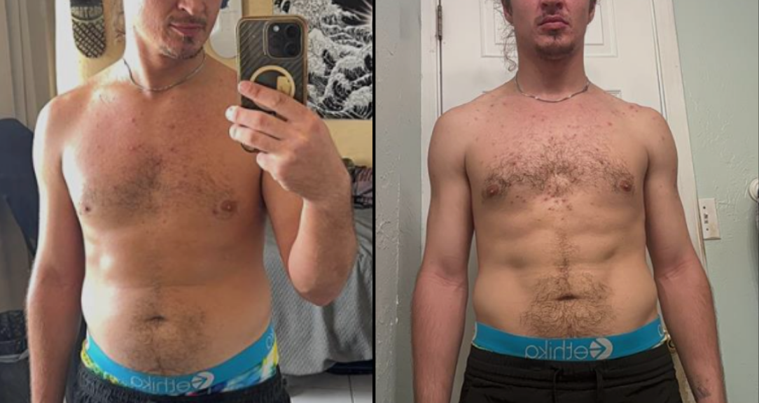 Aaron's before and after transformation