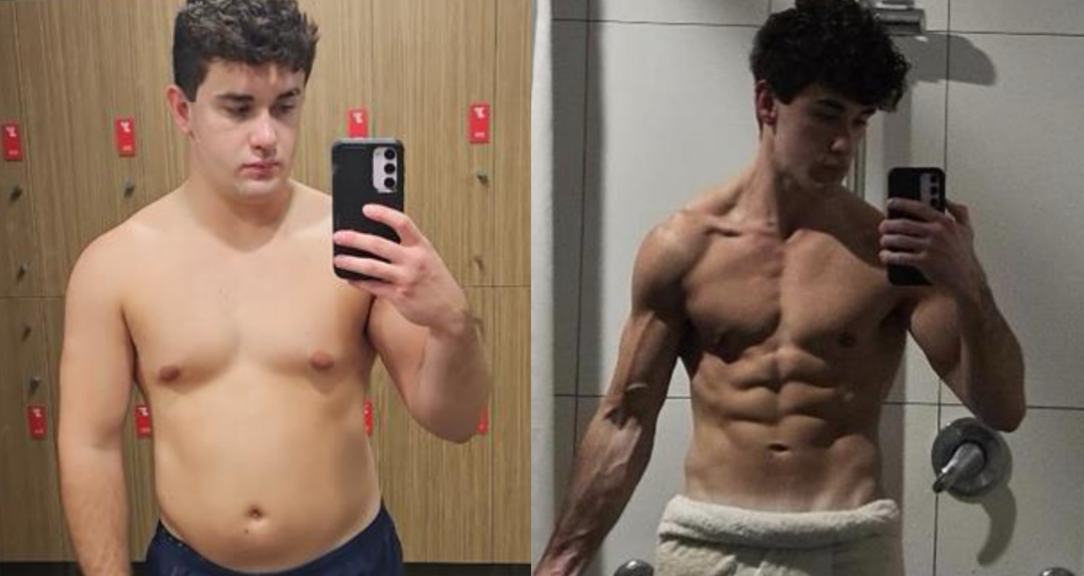 Lachlan's before and after transformation