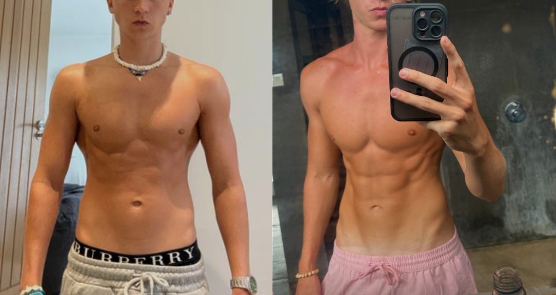 Lucas's before and after transformation